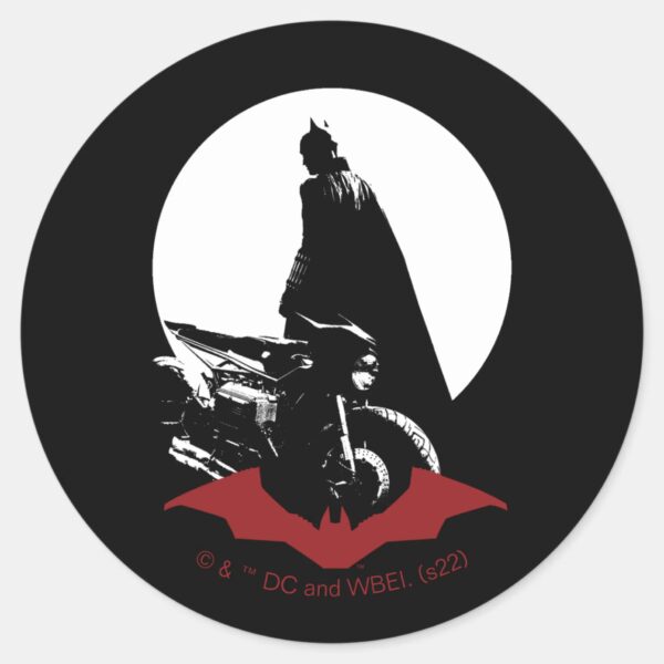 The_Batman_Motorcycle_Silhouette_Classic_Round_Sticker_1 The Batman Motorcycle Silhouette Classic Round Sticker
