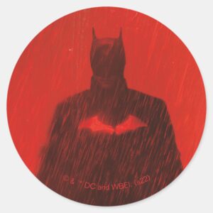 The Batman Red Rain Theatrical Poster Graphic Classic Round Sticker