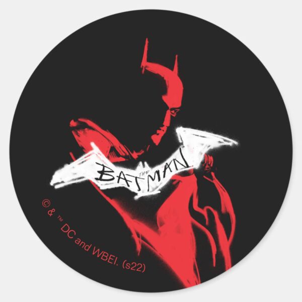 The_Batman_Spraypaint_Outline_Classic_Round_Sticker_1 The Batman Spraypaint Outline Classic Round Sticker