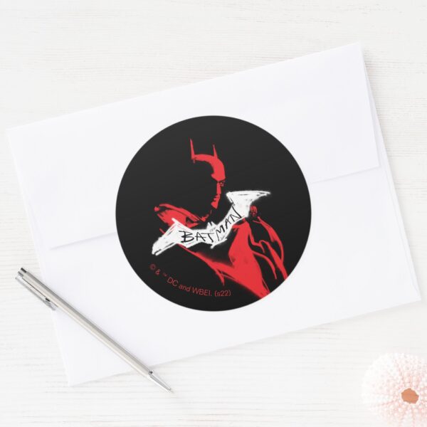 The_Batman_Spraypaint_Outline_Classic_Round_Sticker_3 The Batman Spraypaint Outline Classic Round Sticker
