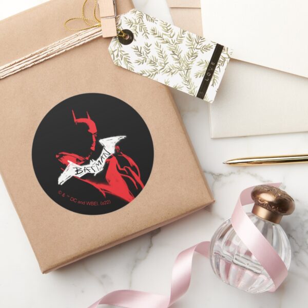 The_Batman_Spraypaint_Outline_Classic_Round_Sticker_5 The Batman Spraypaint Outline Classic Round Sticker