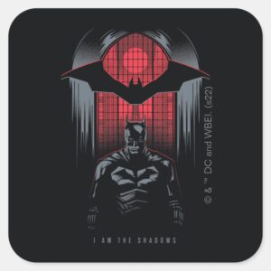 The Batman Window Pane Outline Square Sticker