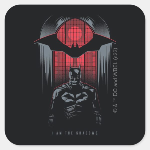 The_Batman_Window_Pane_Outline_Square_Sticker_1 The Batman Window Pane Outline Square Sticker