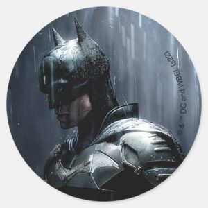 The Batman In The Rain Classic Round Sticker