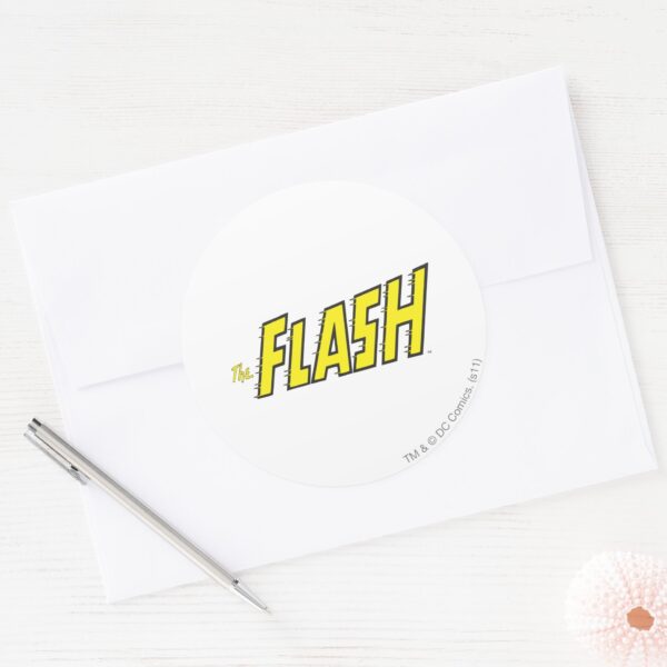 The_Flash_Logo_Yellow_Classic_Round_Sticker_3 The Flash Logo Yellow Classic Round Sticker