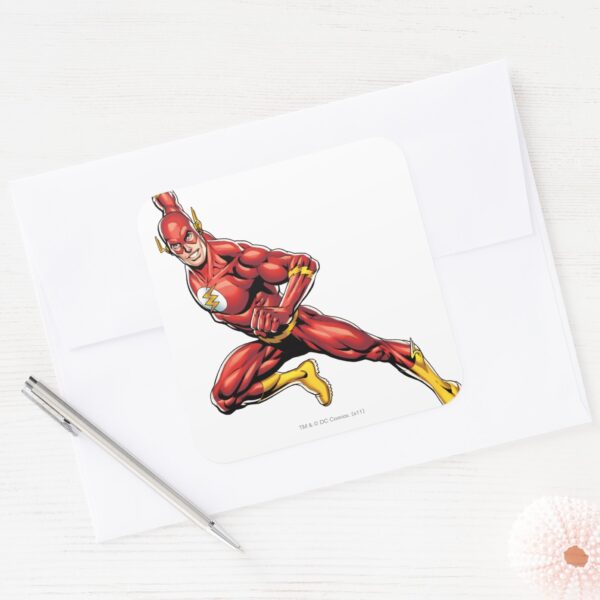 The Flash Lunging Square Sticker