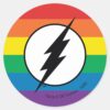 The_Flash_Rainbow_Logo_Classic_Round_Sticker_1 The Flash Rainbow Logo Classic Round Sticker