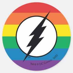 The Flash Rainbow Logo Classic Round Sticker