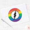 The_Flash_Rainbow_Logo_Classic_Round_Sticker_3 The Flash Rainbow Logo Classic Round Sticker