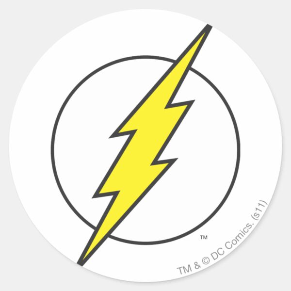 The_Flash___Lightning_Bolt_Classic_Round_Sticker_1 The Flash Lightning Bolt Classic Round Sticker
