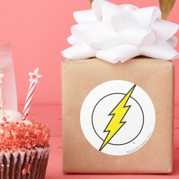 The_Flash___Lightning_Bolt_Classic_Round_Sticker_7 The Flash Lightning Bolt Classic Round Sticker
