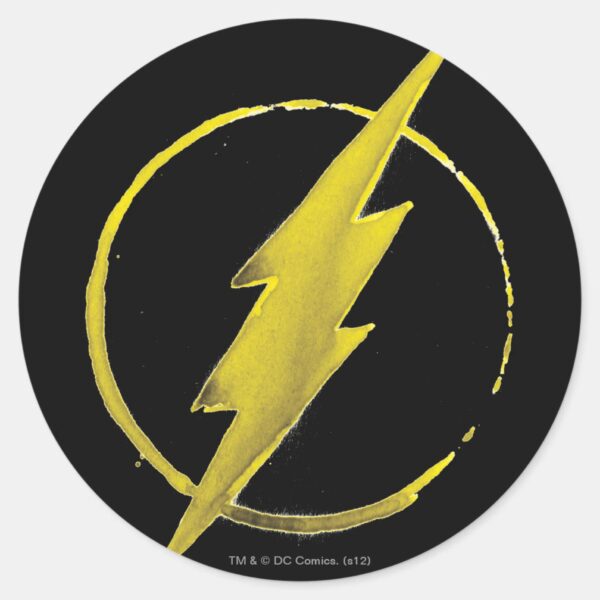 The_Flash___Yellow_Chest_Emblem_Classic_Round_Sticker_1 The Flash Yellow Chest Emblem Classic Round Sticker