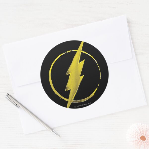 The_Flash___Yellow_Chest_Emblem_Classic_Round_Sticker_3 The Flash Yellow Chest Emblem Classic Round Sticker