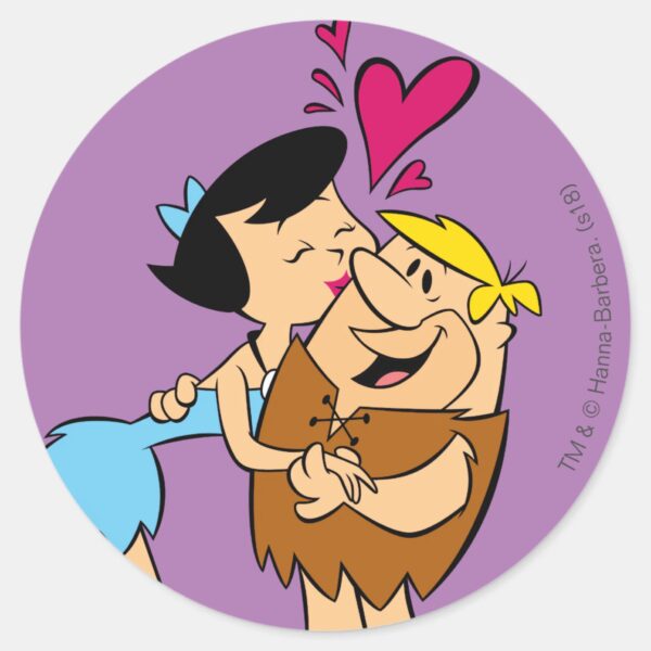 The_Flintstones___Betty_Kissing_Barney_Classic_Round_Sticker_1 The Flintstones Betty Kissing Barney Classic Round Sticker