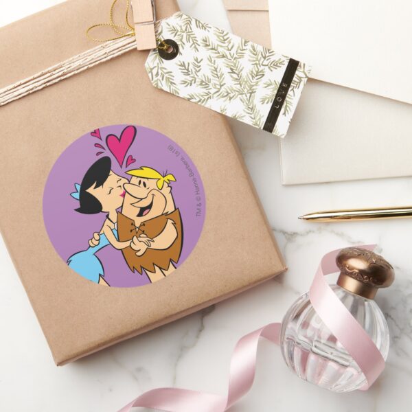 The_Flintstones___Betty_Kissing_Barney_Classic_Round_Sticker_5 The Flintstones Betty Kissing Barney Classic Round Sticker