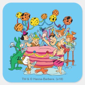 The Flintstones Birthday Party Square Sticker