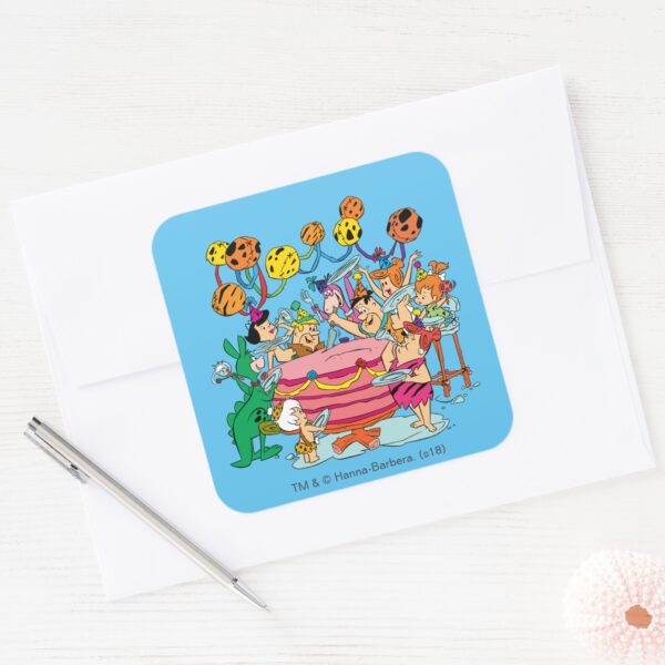 The_Flintstones___Birthday_Party_Square_Sticker_3 The Flintstones Birthday Party Square Sticker