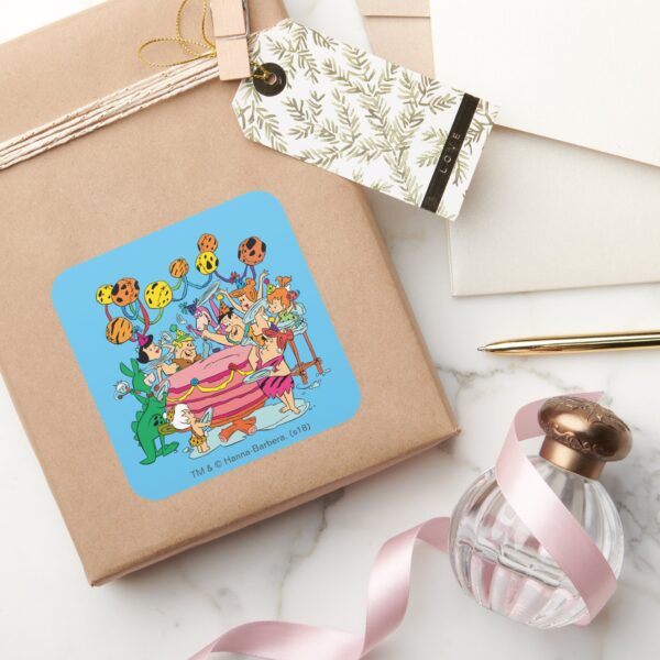 The_Flintstones___Birthday_Party_Square_Sticker_5 The Flintstones Birthday Party Square Sticker
