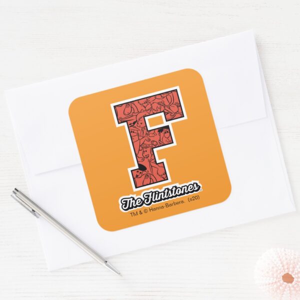 The_Flintstones___Collegiate_Style_Monogram_Square_Sticker_3 The Flintstones Collegiate Style Monogram Square Sticker
