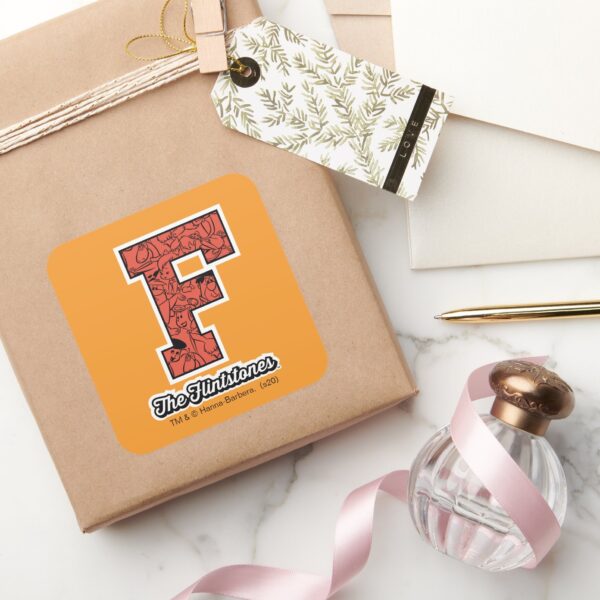 The_Flintstones___Collegiate_Style_Monogram_Square_Sticker_5 The Flintstones Collegiate Style Monogram Square Sticker