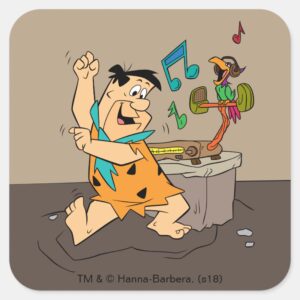 The Flintstones Fred Flintstone Dancing Square Sticker