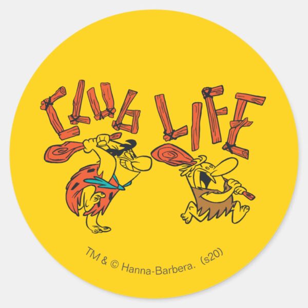 The Flintstones Fred Barney Club Life Classic Round Sticker