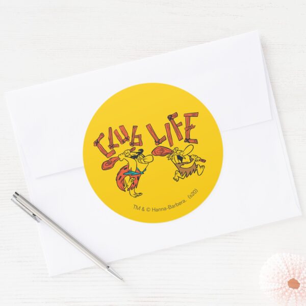 The Flintstones Fred Barney Club Life Classic Round Sticker