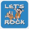 The Flintstones Fred Barney Lets Rock Square Sticker