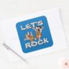 The Flintstones Fred Barney Lets Rock Square Sticker