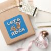 The Flintstones Fred Barney Lets Rock Square Sticker