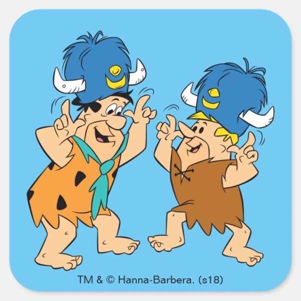 The_Flintstones___Fred_&_Barney_Water_Buffaloes_Square_Sticker_1 The Flintstones Fred Barney Water Buffaloes Square Sticker