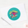 The Flintstones Fred Dino Best Friends Classic Round Sticker