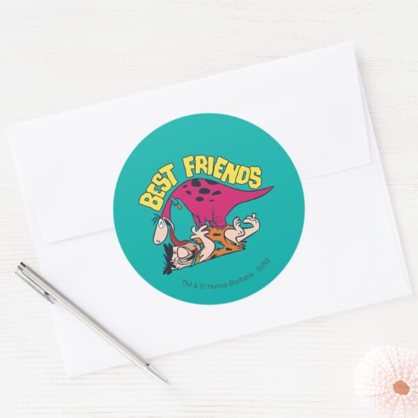 The_Flintstones___Fred_&_Dino_-_Best_Friends_Classic_Round_Sticker_3 The Flintstones Fred Dino Best Friends Classic Round Sticker