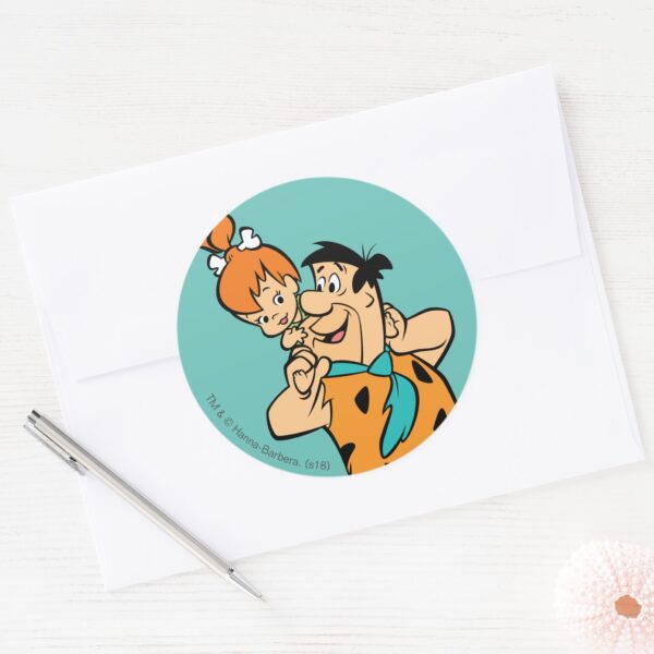 The Flintstones Fred Pebbles Flintstone Classic Round Sticker