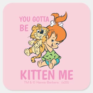 The Flintstones Pebbles Her Tiger Square Sticker