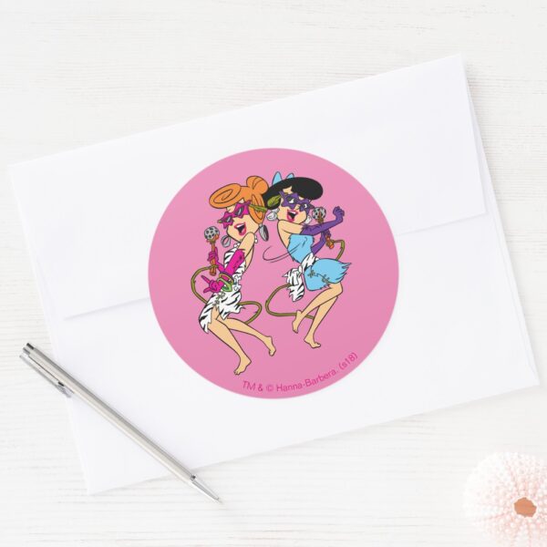 The Flintstones Wilma Betty Rock Stars Classic Round Sticker