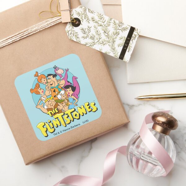 The_Flintstones_and_Rubbles_Family_Graphic_Square_Sticker_5 The Flintstones And Rubbles Family Graphic Square Sticker