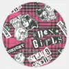 The Hex Girls Punk Plaid Pattern Classic Round Sticker