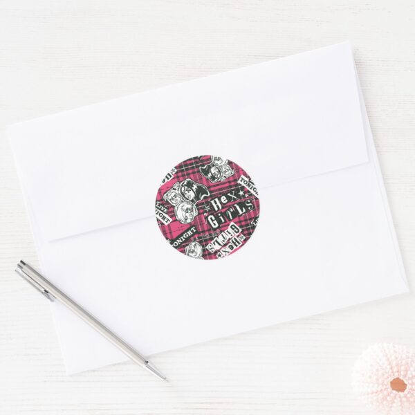 The_Hex_Girls_Punk_Plaid_Pattern_Classic_Round_Sticker_3 The Hex Girls Punk Plaid Pattern Classic Round Sticker