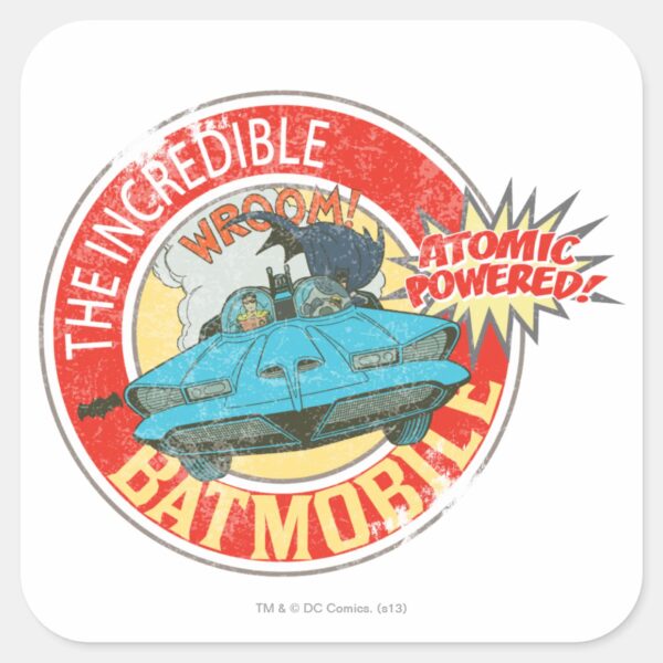 The_Incredible_Batmobile_Icon_Square_Sticker_1 The Incredible Batmobile Icon Square Sticker