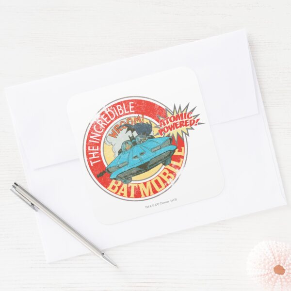 The_Incredible_Batmobile_Icon_Square_Sticker_3 The Incredible Batmobile Icon Square Sticker