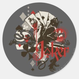The Joker 4 Aces Bleeding Heart Devil Classic Round Sticker