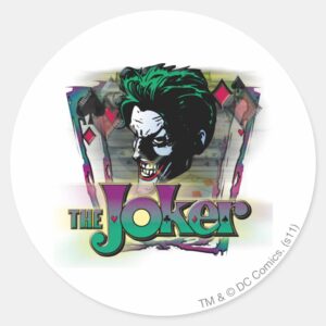 The_Joker_-_Face_and_Logo_Classic_Round_Sticker_1 The Joker Face And Logo Classic Round Sticker