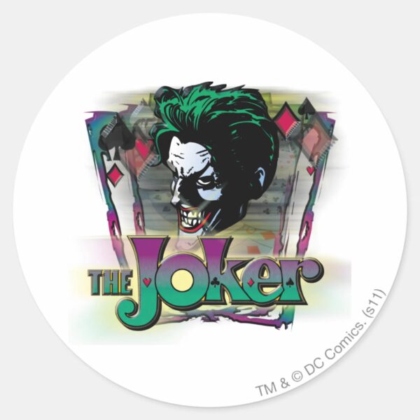 The_Joker_-_Face_and_Logo_Classic_Round_Sticker_1 The Joker Face And Logo Classic Round Sticker
