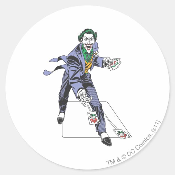 The_Joker_Casts_Cards_Classic_Round_Sticker_1 The Joker Casts Cards Classic Round Sticker