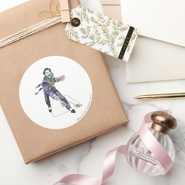 The_Joker_Casts_Cards_Classic_Round_Sticker_5 The Joker Casts Cards Classic Round Sticker