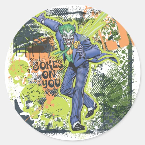 The_Joker_Collage_Classic_Round_Sticker_1 The Joker Collage Classic Round Sticker