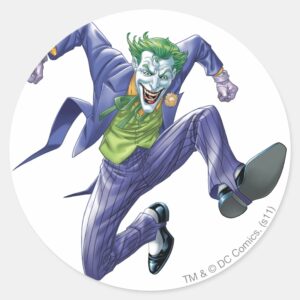 The Joker Jumps Classic Round Sticker