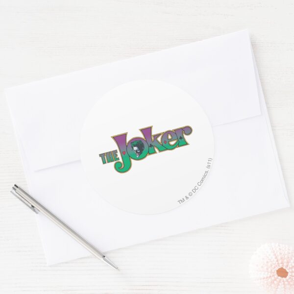 The_Joker_Name_Logo_Classic_Round_Sticker_3 The Joker Name Logo Classic Round Sticker