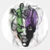 The_Joker_Neon_Airbrush_Portrait_Classic_Round_Sticker_1 The Joker Neon Airbrush Portrait Classic Round Sticker